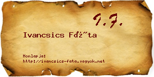 Ivancsics Fáta névjegykártya